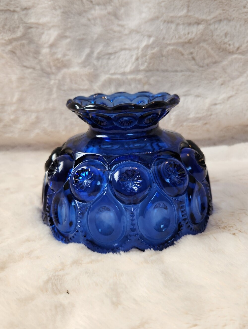 Vintage L.E. Smith Moon and Stars Cobalt Blue Fairy Lamp Shade Top Only